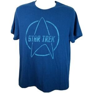 Official Licensed Star Trek Starfleet logo Blue Tshirt Size Large